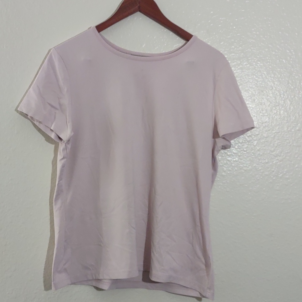 USED CROFT & BARROW STRETCH SHORT SLEEVE SHIRT COLOR SOFT PINK